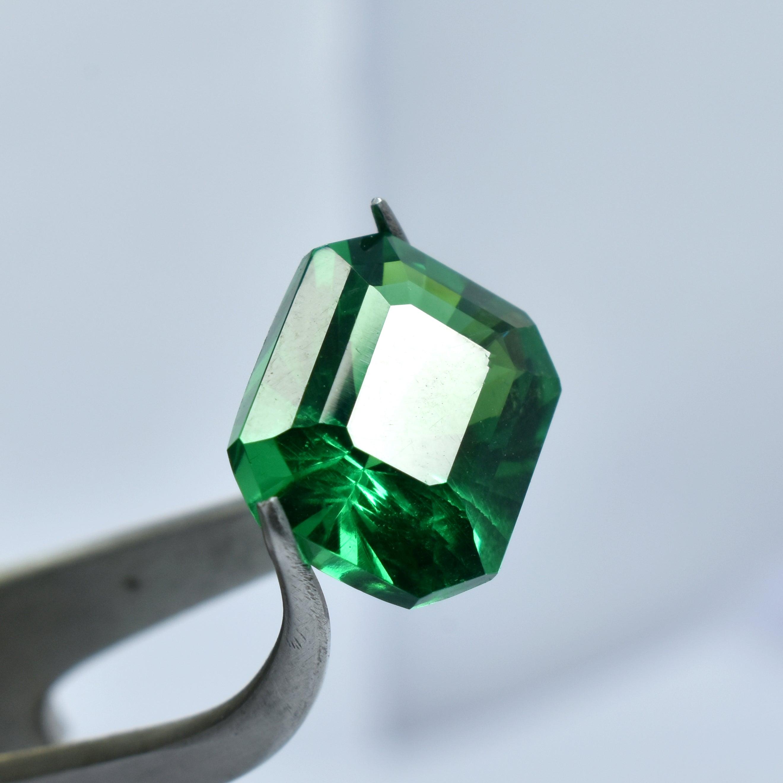 10.90 Carat Natural Garnet Emerald Shape Green Garnet Jewelry Making Gemstone Certified Garnet Loose Gemstone