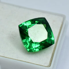 Natural Green Garnet 10.30 Ct Square Cushion Shape Green Garnet Pendant Making Certified Loose Gemstone