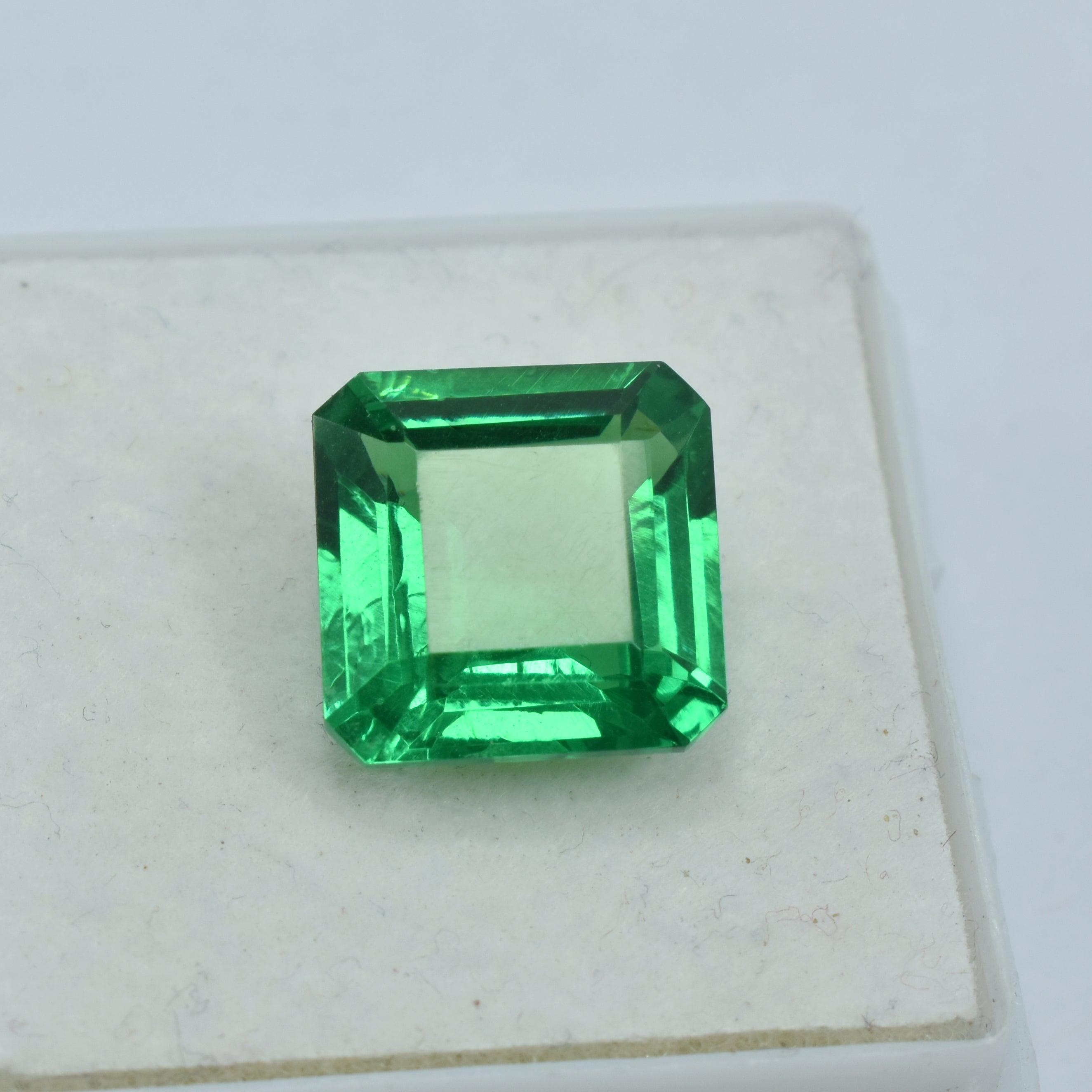 Certified Natural Green Garnet Square Shape 7.65 Carat Garnet Pendant Size Loose Gemstone