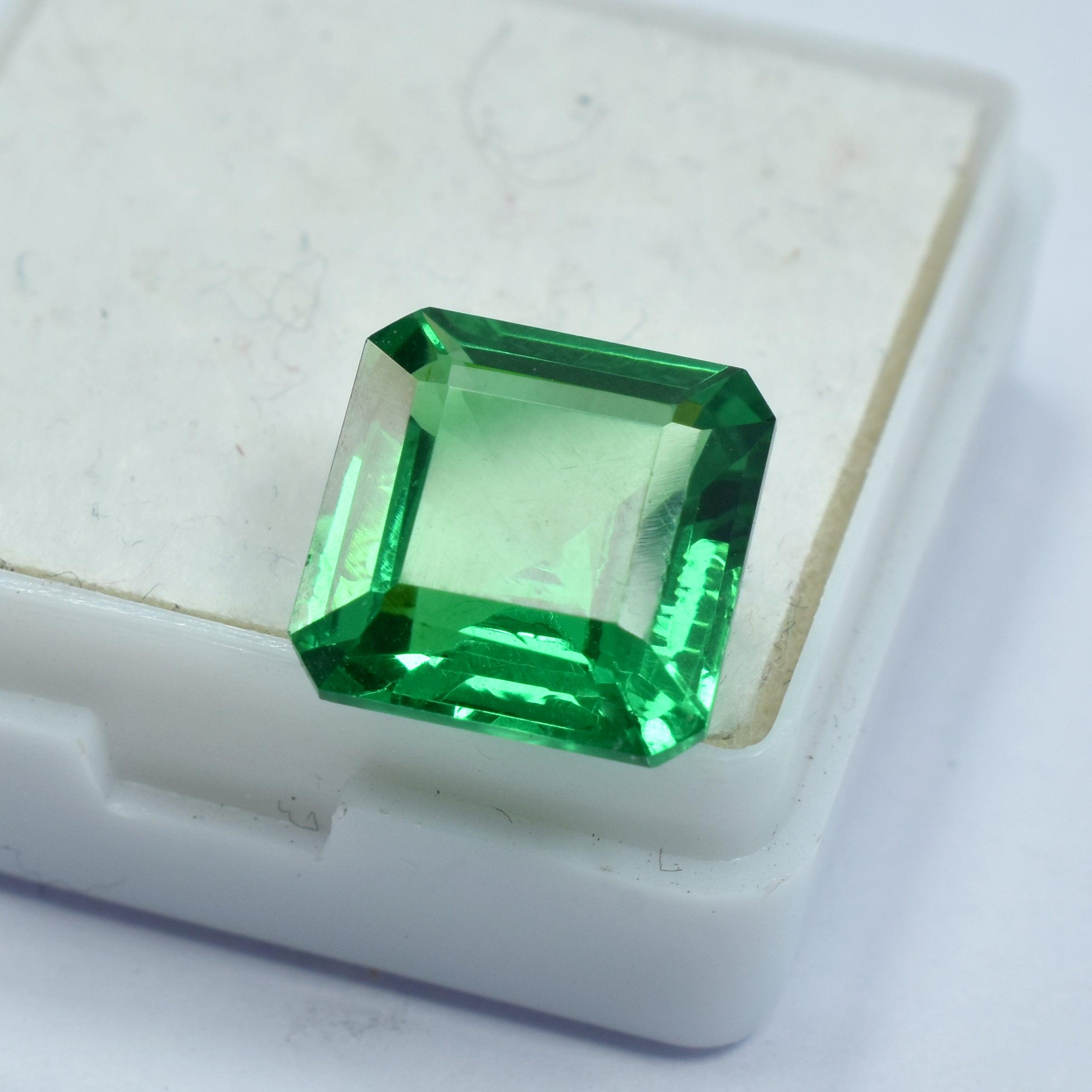 Certified Natural Green Garnet Square Shape 7.65 Carat Garnet Pendant Size Loose Gemstone