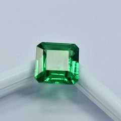 Certified Natural Green Garnet Square Shape 7.65 Carat Garnet Pendant Size Loose Gemstone