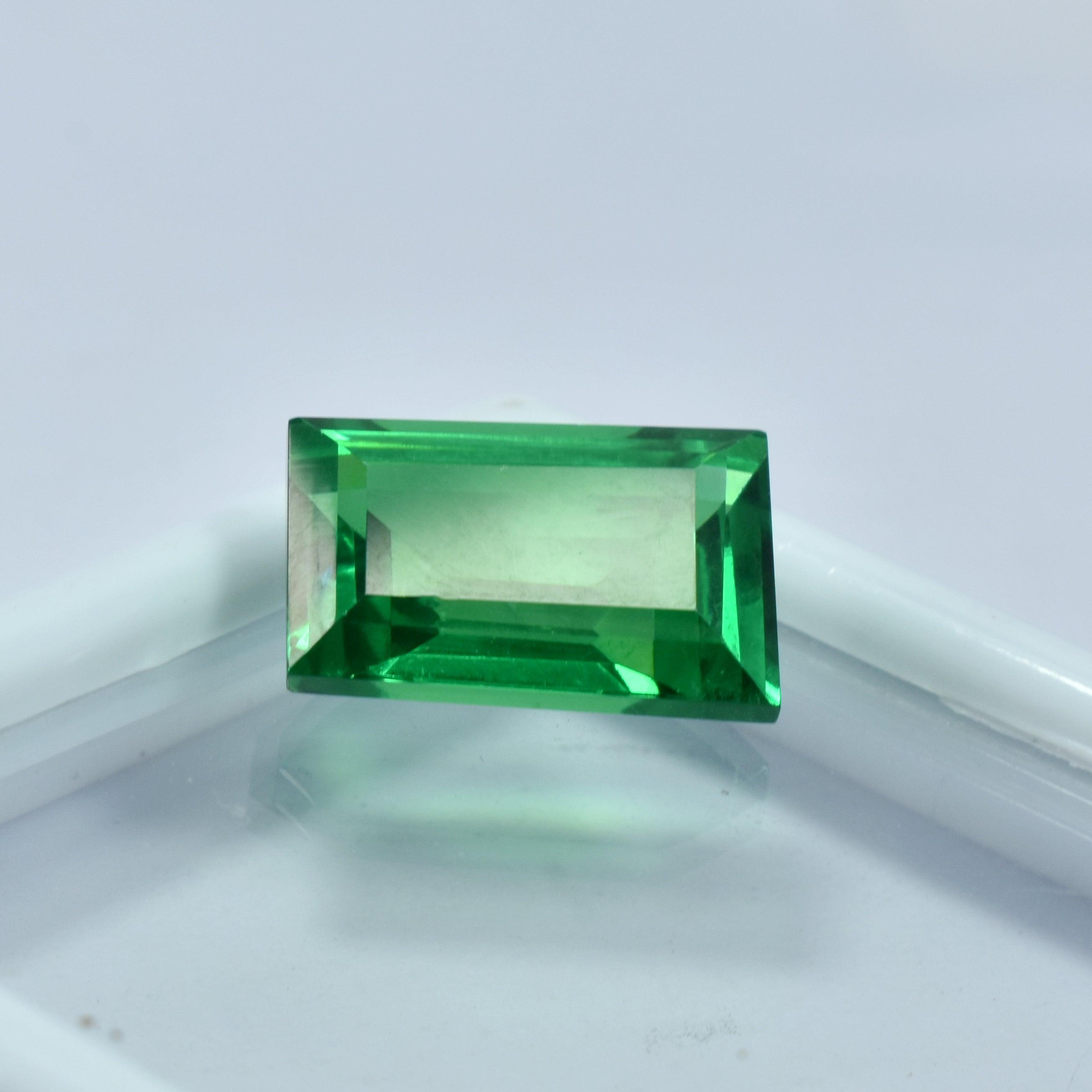 Certified 10.10 Carat Natural Green Garnet Emerald Shape Garnet Ring Size Loose Gemstone