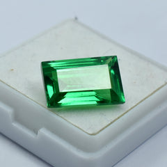 Certified 10.10 Carat Natural Green Garnet Emerald Shape Garnet Ring Size Loose Gemstone