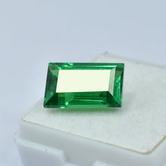 Certified 10.10 Carat Natural Green Garnet Emerald Shape Garnet Ring Size Loose Gemstone