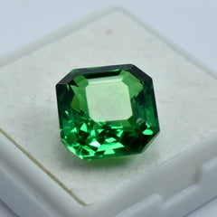 Tsavorite Garnet 10.56 Carat Natural Green Garnet Square Shape Certified Loose Gemstone