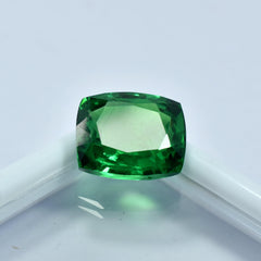 Tsavorite 10.14 Carat Natural Green Garnet Cushion Shape Certified Garnet Loose Gemstone