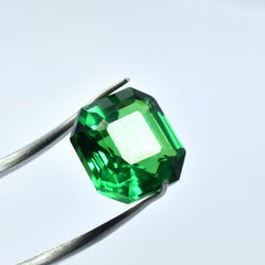 January Birthstone Tsavorite Green Garnet 9.75 Carat Square Shape Certified Natural Green Garnet Tsavorite Certified Green Garnet Loose Gemstone