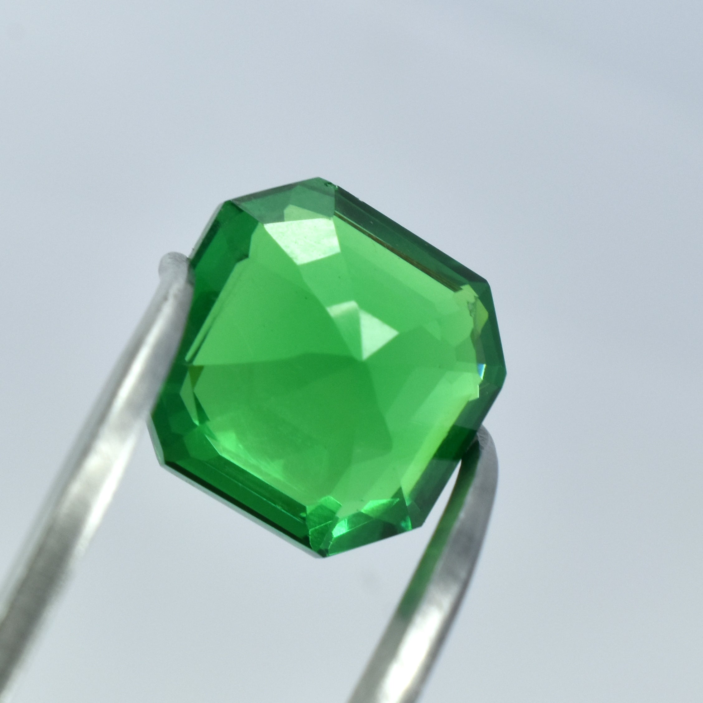 January Birthstone Tsavorite Green Garnet 9.75 Carat Square Shape Certified Natural Green Garnet Tsavorite Certified Green Garnet Loose Gemstone