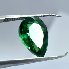 Glistening Garnet 8.90 Carat Pear Shape Green Garnet Natural Certified Loose Gemstone Tsavorite Green Garnet