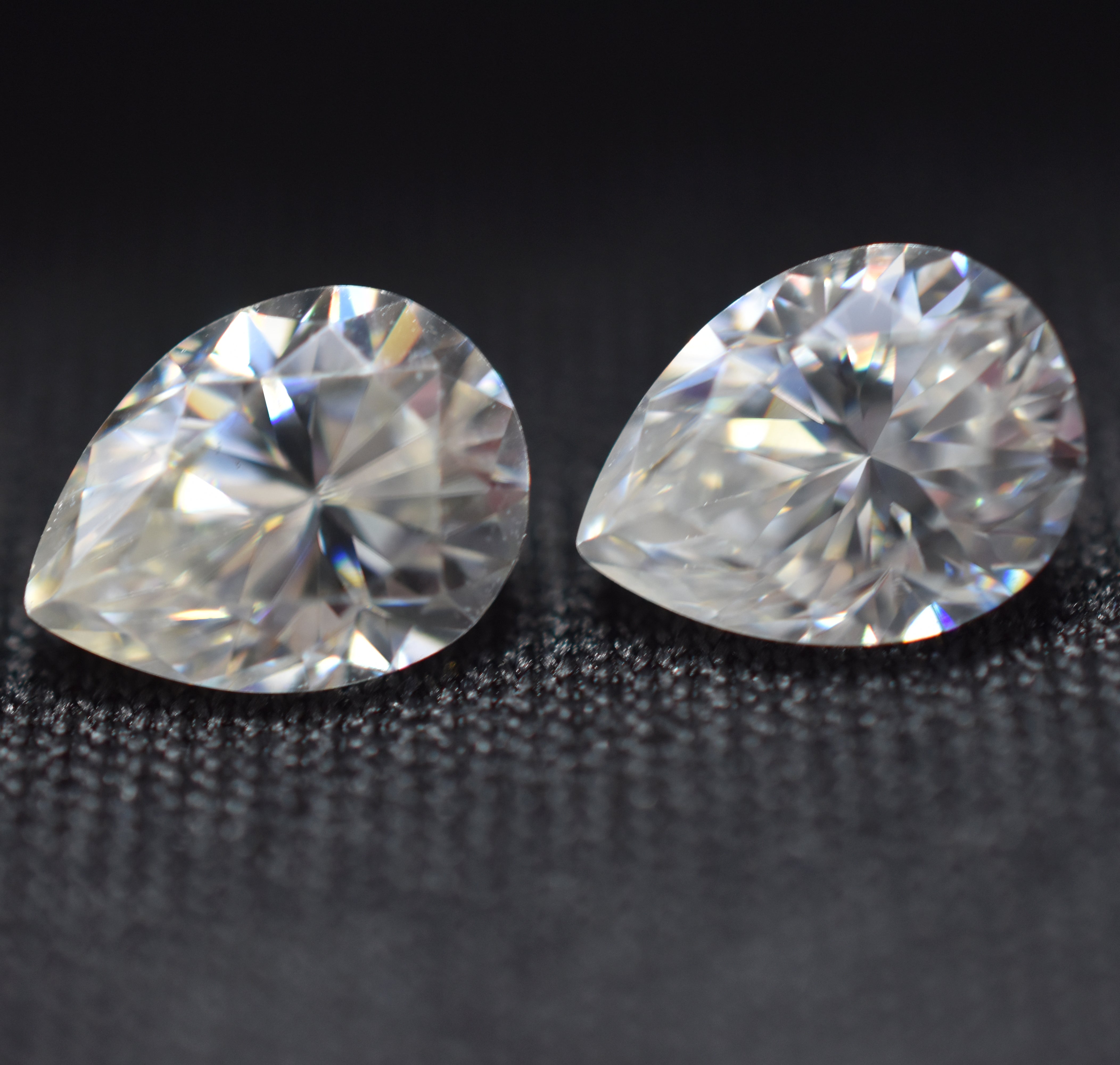 Pear Shape Moissanite Pair Loose Gemstone CERTIFIED 6x4 MM VVS1 D Color 2 Pcs