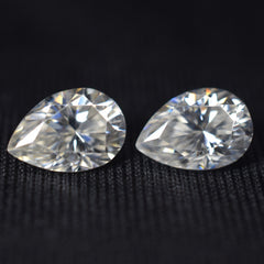 Pear Shape Moissanite Pair Loose Gemstone CERTIFIED 6x4 MM VVS1 D Color 2 Pcs