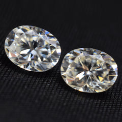 2 Pcs 3x2 mm Moissanite 0.12 Ct Pair Loose Gemstone CERTIFIED VVS1 D Color Oval