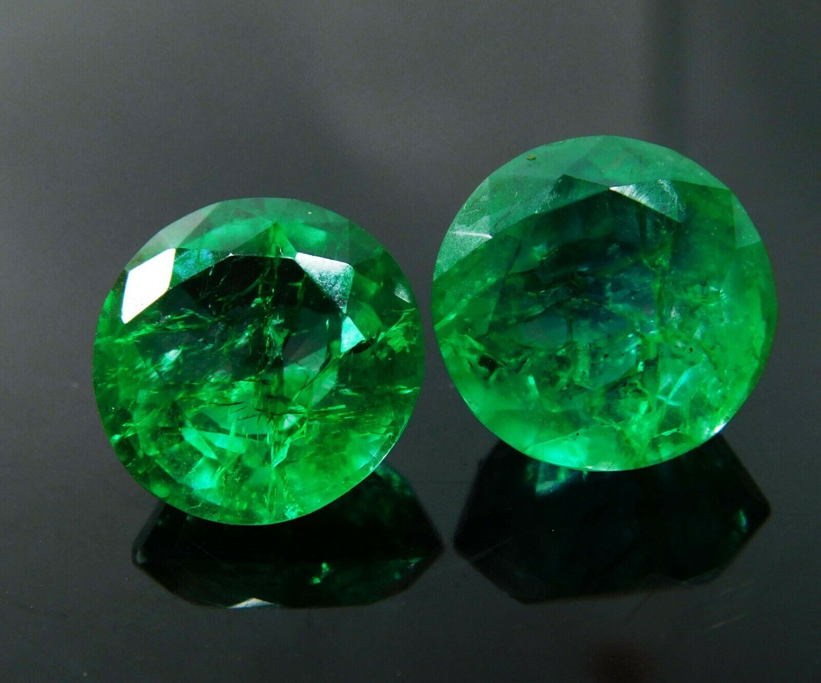 14 Ct Rare Natural Round Cut CERTIFIED Loose Gemstone Colombian Green Emerald