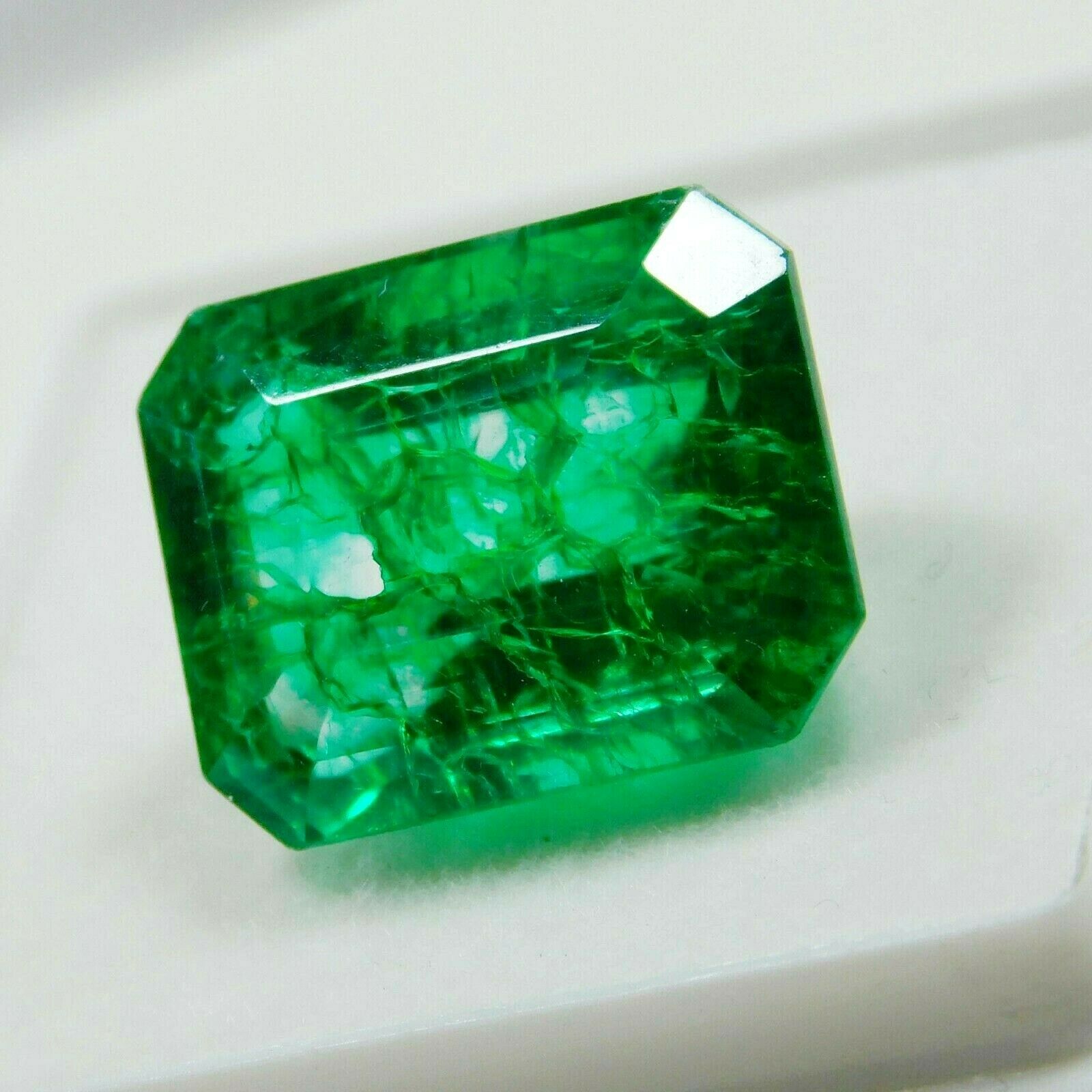 Emerald 10.20 Ct CERTIFIED Natural Green Emerald Cut Colombian Loose Gemstone