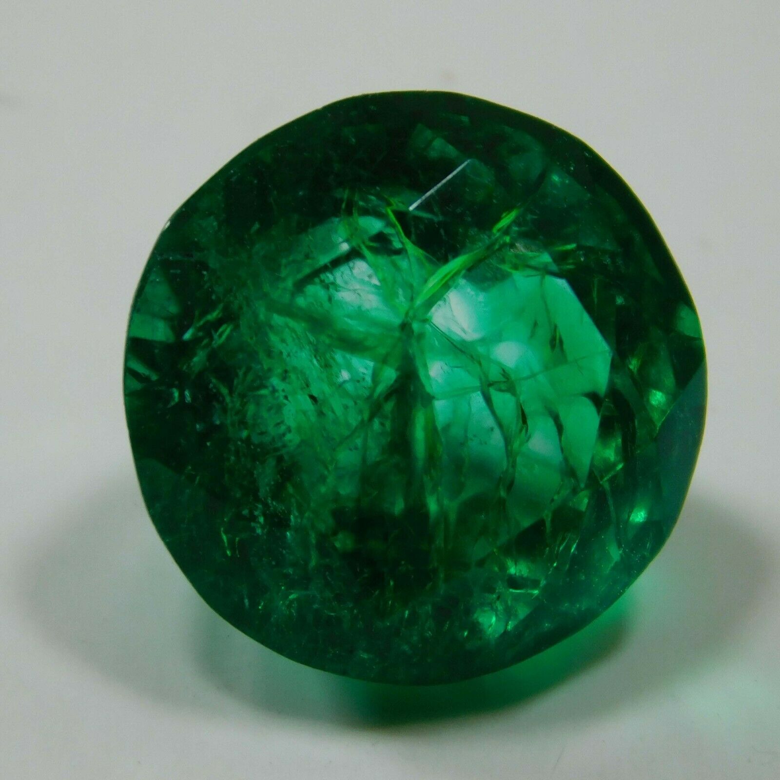 Dark Green Colombian Emerald Natural Round Cut CERTIFIED 7.85 Ct Loose Gemstone