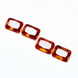 Orange Sapphire CERTIFIED 15 Pcs Natural Emerald Cut Loose Gemstone 7x5 MM Lot