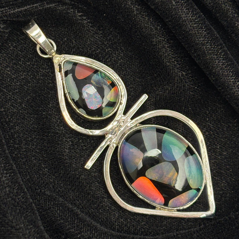 CERTIFIED Natural Opal 52 Ct Fancy 925 Sterling Silver Pendant Anniversary Gift