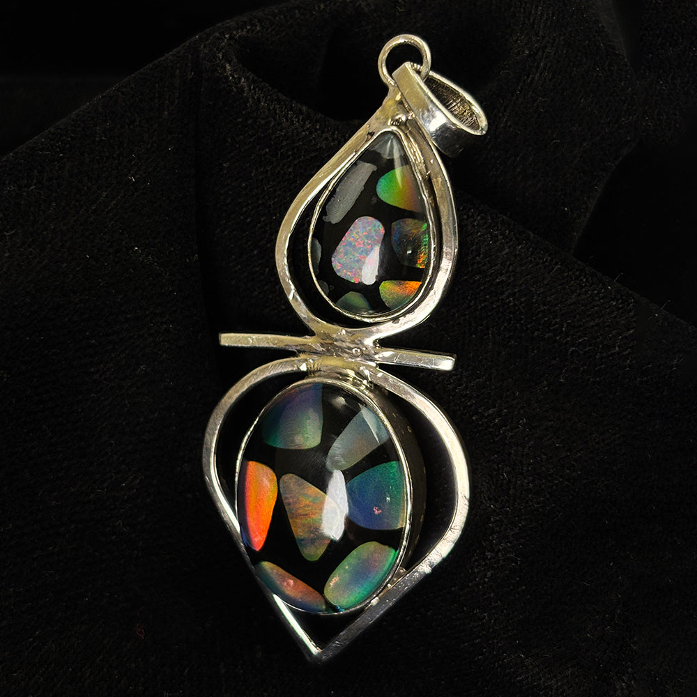 CERTIFIED Natural Opal 52 Ct Fancy 925 Sterling Silver Pendant Anniversary Gift