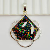 44 Ct 925 Sterling Silver Natural CERTIFIED Opal Fancy Cut Pendant Free Delivery