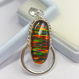 CERTIFIED 925 Sterling Silver Pendant 30 Ct Natural Opal Oval Gems Gift For Mom