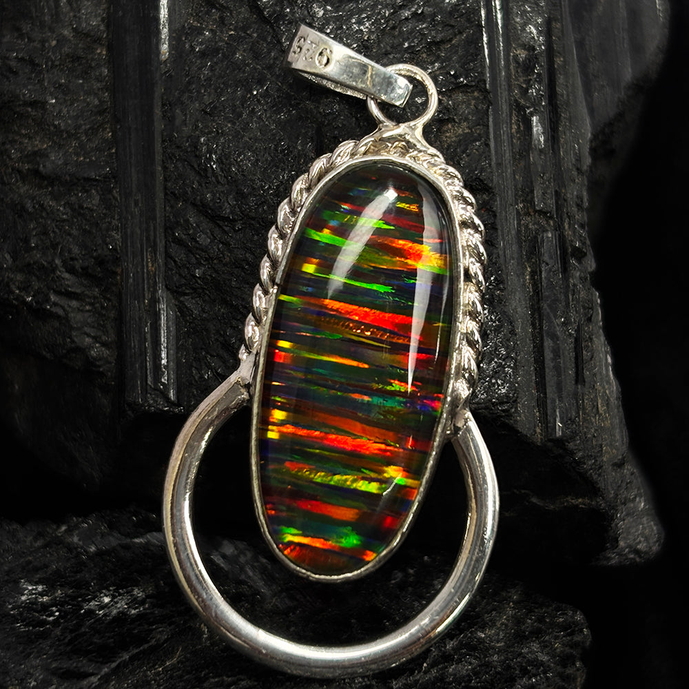 CERTIFIED 925 Sterling Silver Pendant 30 Ct Natural Opal Oval Gems Gift For Mom