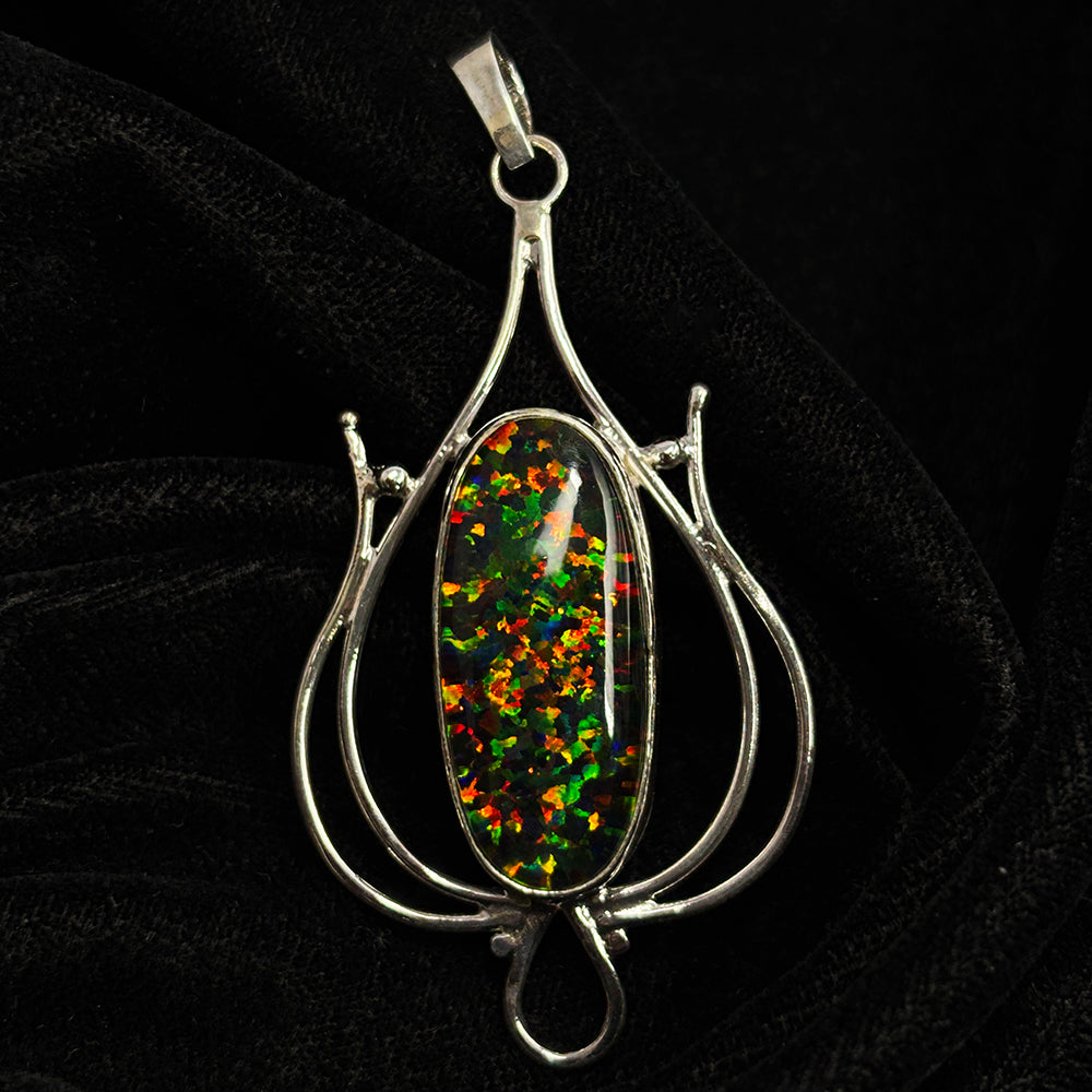 silver opal pendant India