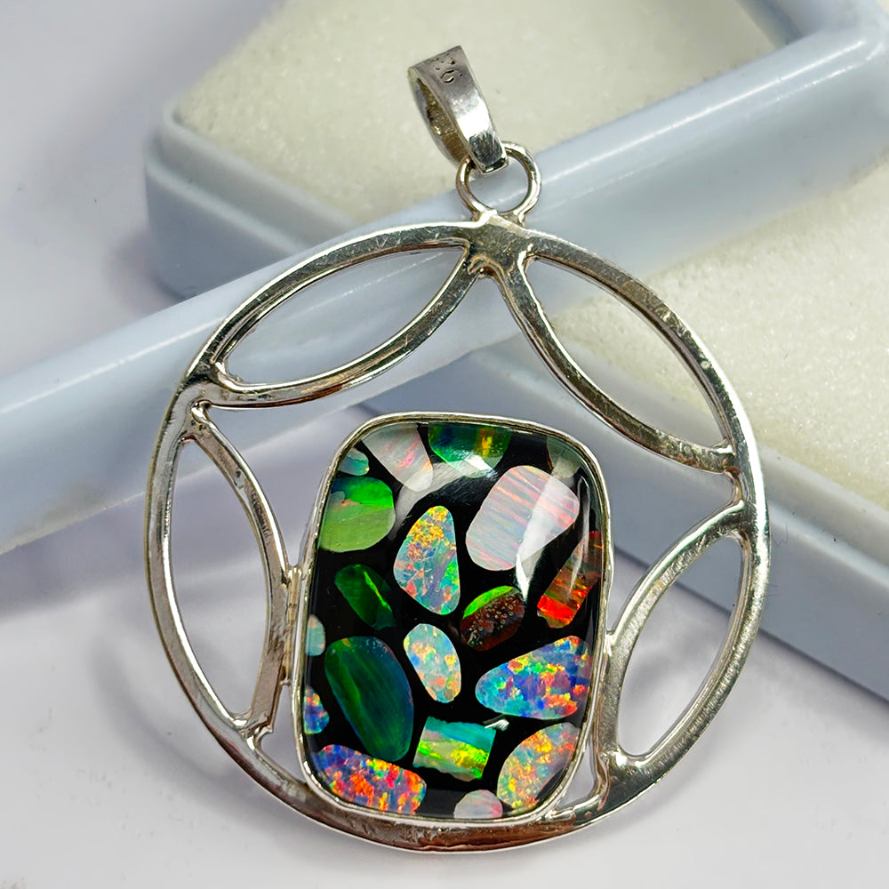 NATURAL 45 Ct Cushion Opal 925 Starling Silver CERTIFIED Gems Pendant Free Gift