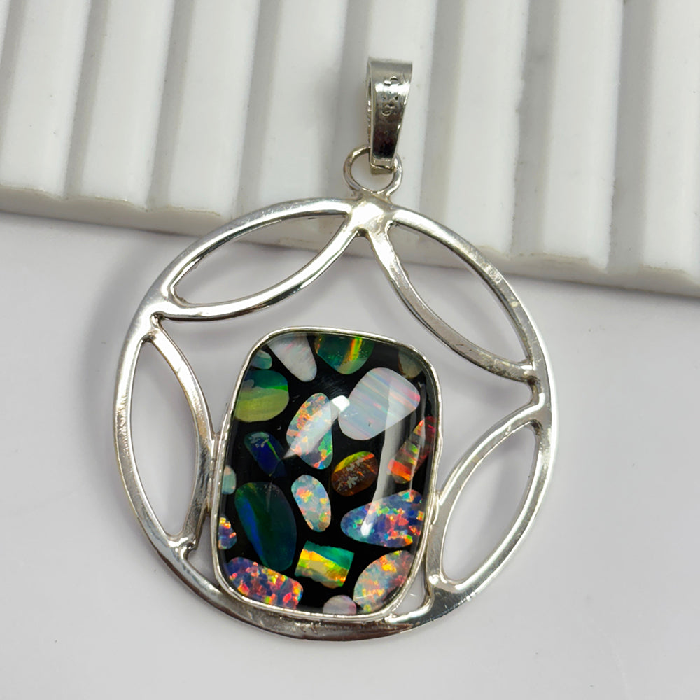 NATURAL 45 Ct Cushion Opal 925 Starling Silver CERTIFIED Gems Pendant Free Gift
