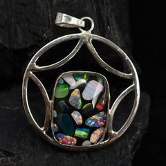 NATURAL 45 Ct Cushion Opal 925 Starling Silver CERTIFIED Gems Pendant Free Gift