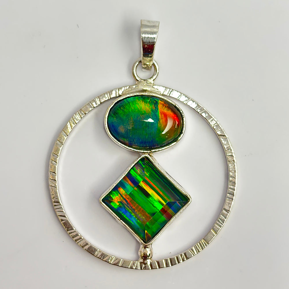 Beautiful Fancy Pendant 36Ct CERTIFIED Natural Opal 925 Sterling Silver Gemstone