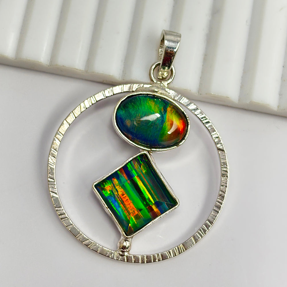 Beautiful Fancy Pendant 36Ct CERTIFIED Natural Opal 925 Sterling Silver Gemstone