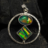 Beautiful Fancy Pendant 36Ct CERTIFIED Natural Opal 925 Sterling Silver Gemstone