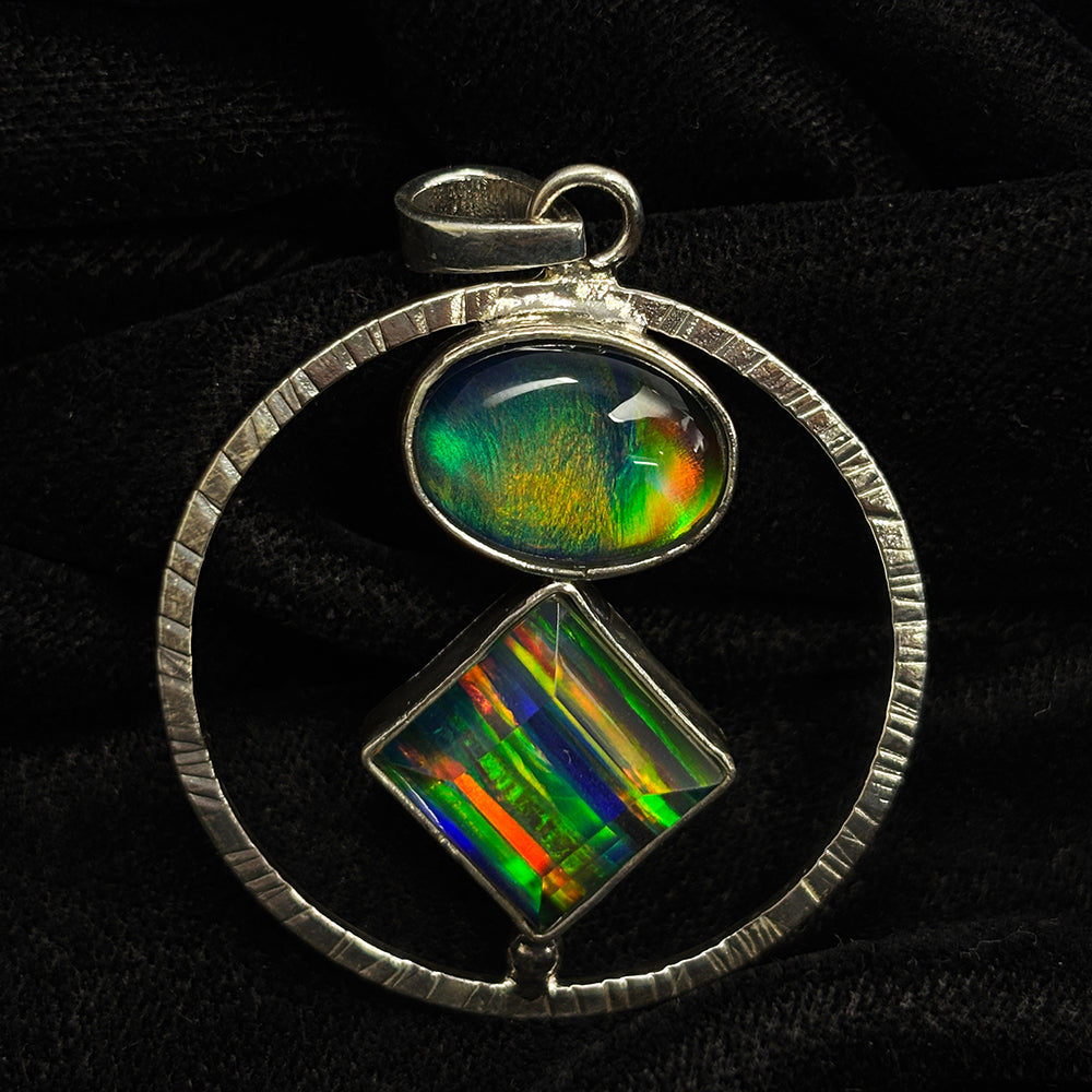 Beautiful Fancy Pendant 36Ct CERTIFIED Natural Opal 925 Sterling Silver Gemstone