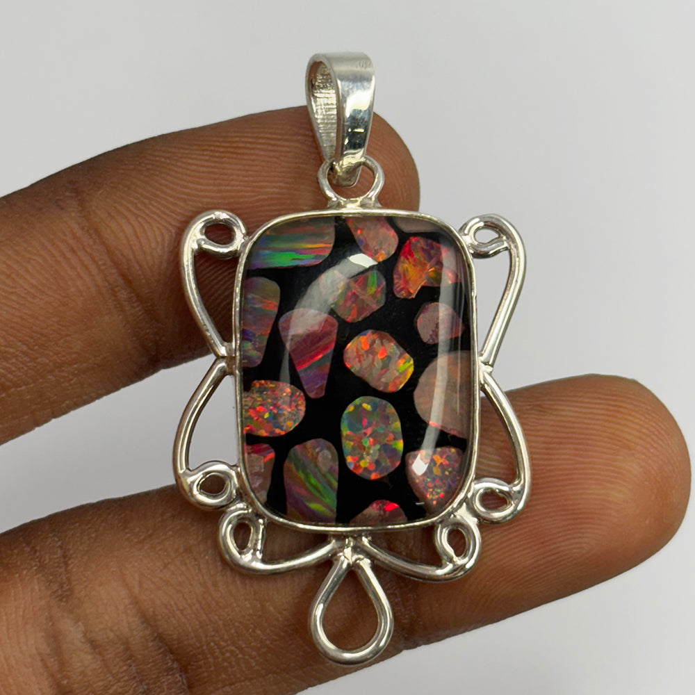 silver opal pendant India