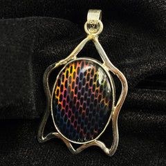 CERTIFIED 36 Ct Natural Oval Opal 925 Starling Silver Gemstone Pendant Free Gift