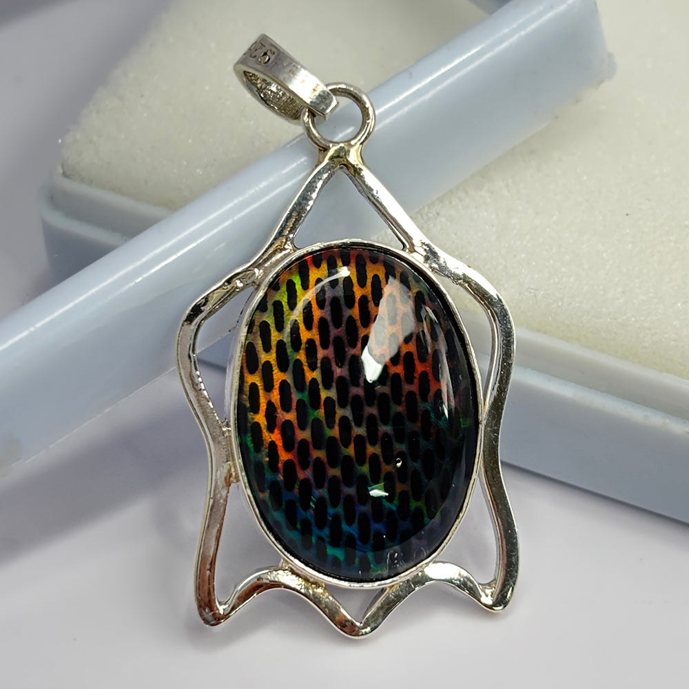 CERTIFIED 36 Ct Natural Oval Opal 925 Starling Silver Gemstone Pendant Free Gift
