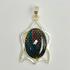 CERTIFIED 36 Ct Natural Oval Opal 925 Starling Silver Gemstone Pendant Free Gift