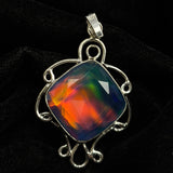 Flawless Natural Square Cushion 43 Ct CERTIFIED 925 Sterling Silver Pendant Gems