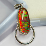 CERTIFIED 925 Sterling Silver Pendant 31 Ct Natural Opal Oval Gems Free Delivery