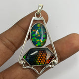 925 Sterling Silver 52 Ct Natural CERTIFIED Opal Fancy Pendant For Birthday Gift
