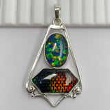 925 Sterling Silver 52 Ct Natural CERTIFIED Opal Fancy Pendant For Birthday Gift