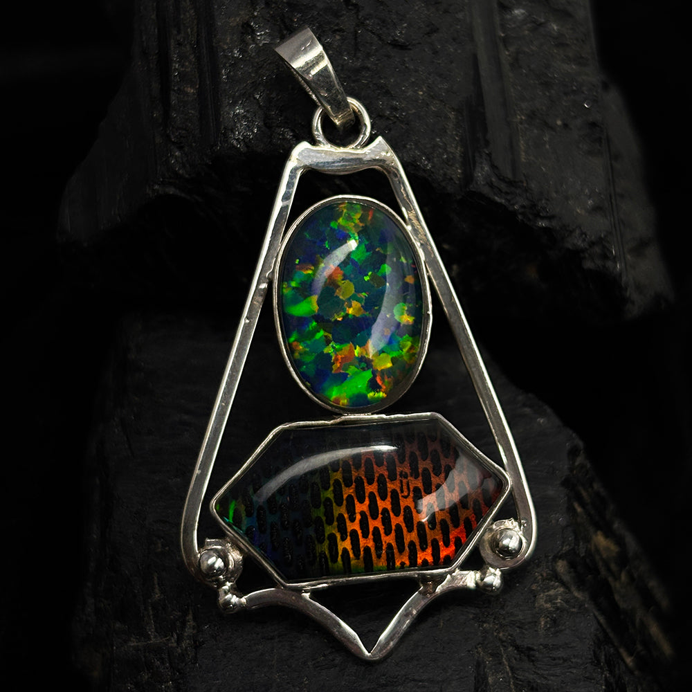 925 Sterling Silver 52 Ct Natural CERTIFIED Opal Fancy Pendant For Birthday Gift