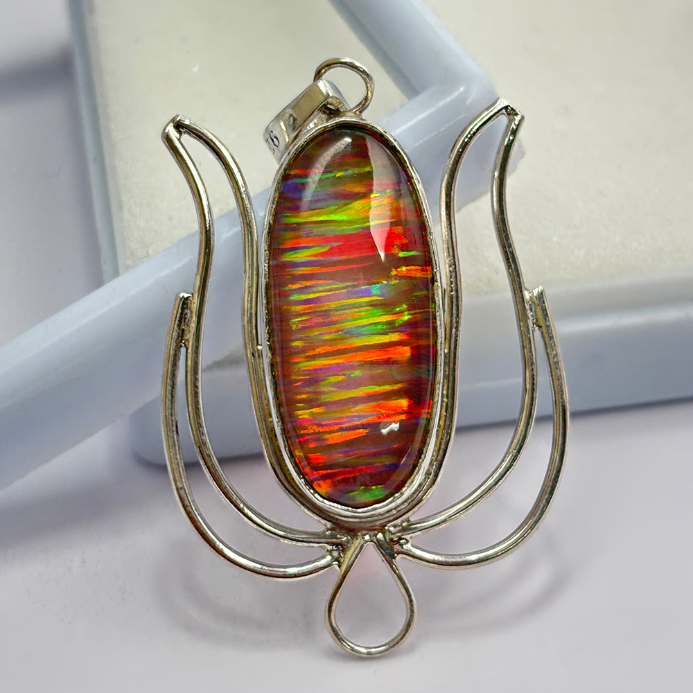 sterling silver opal pendant