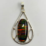 Beautiful Oval Opal 35 Ct Natural CERTIFIED 925 Sterling Silver Pendant Gemstone