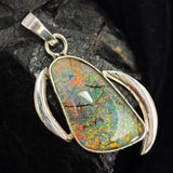 CERTIFIED Natural Opal 29 Ct Fancy 925 Sterling Silver Gems Pendant Gift For Him