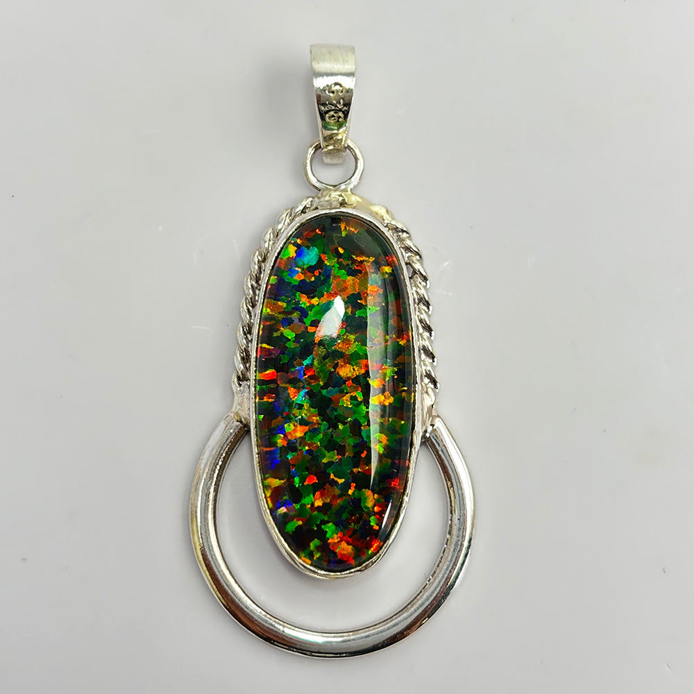 Extremely Rare 31 Ct Natural CERTIFIED 925 Starling Silvery Oval Pendant For Her