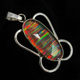Extremely Rare Natural 30 Ct Oval Opal 925 Sterling Silver CERTIFIED Pendant