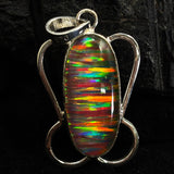 Extremely Rare Natural 30 Ct Oval Opal 925 Sterling Silver CERTIFIED Pendant