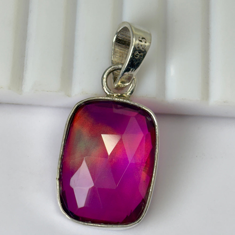 Beautiful 20 Ct Cushion Pendant Natural CERTIFIED 925 Sterling Silver For Gift