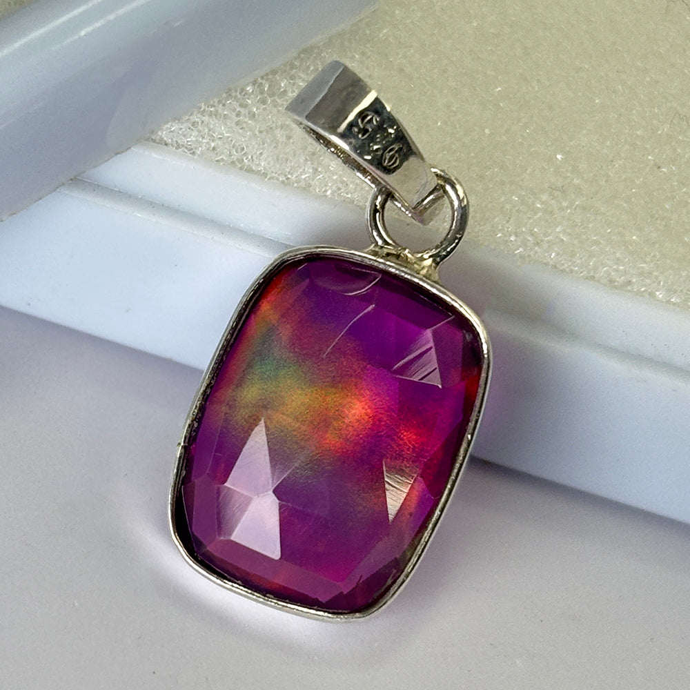 Beautiful 20 Ct Cushion Pendant Natural CERTIFIED 925 Sterling Silver For Gift